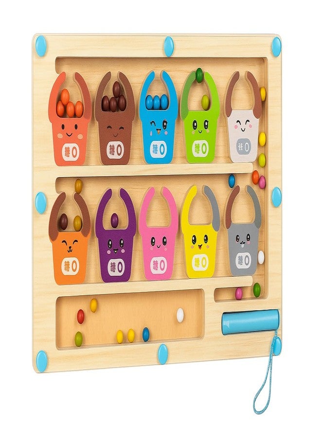 Fun4you Magnetic Color & Number Maze Montessori Wooden Board Game - Learning & Counting Toy, Fine Motor Skills Puzzle, Color Matching Educational Toy for (Ages 3-5 Years) Toddlers, Boys & Girls - Image 1